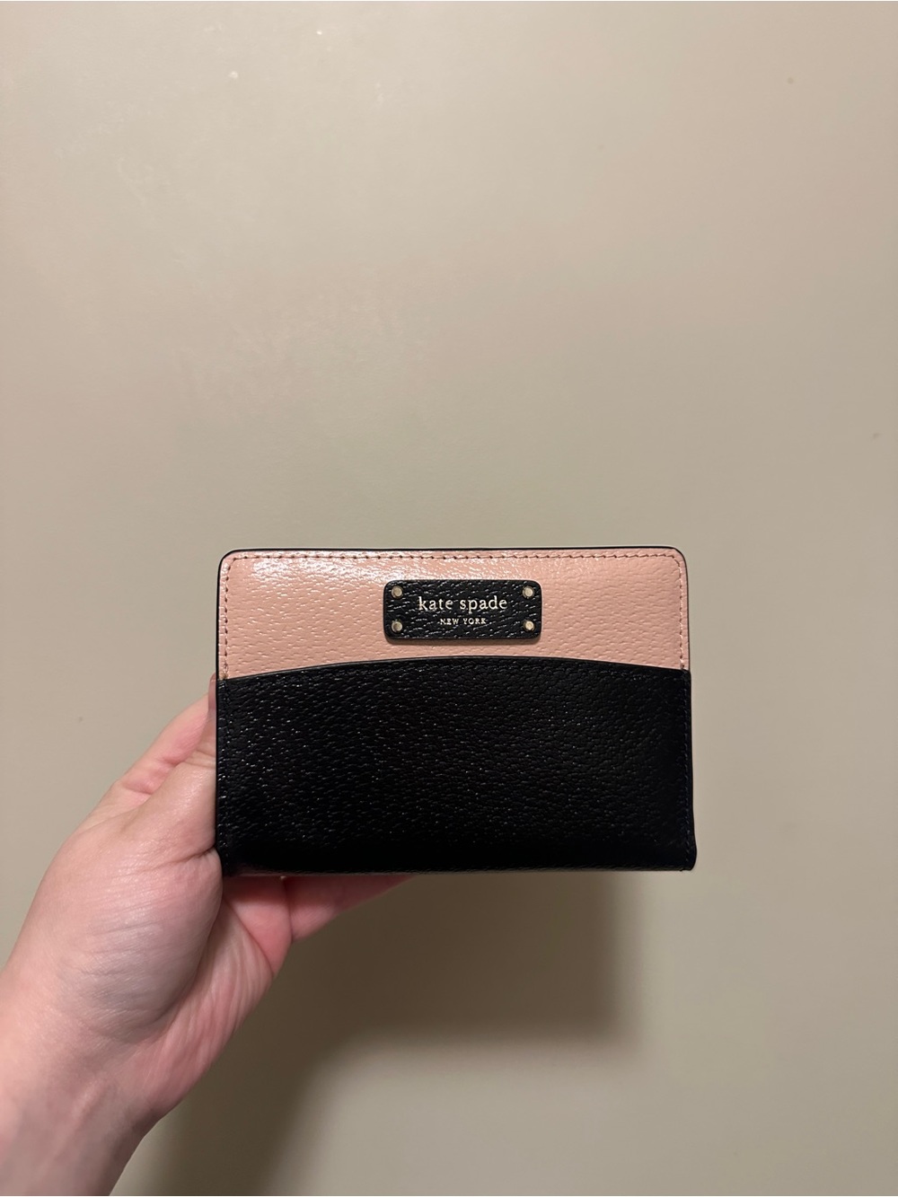 kate spade Two-Tone Black and Blush Card Case